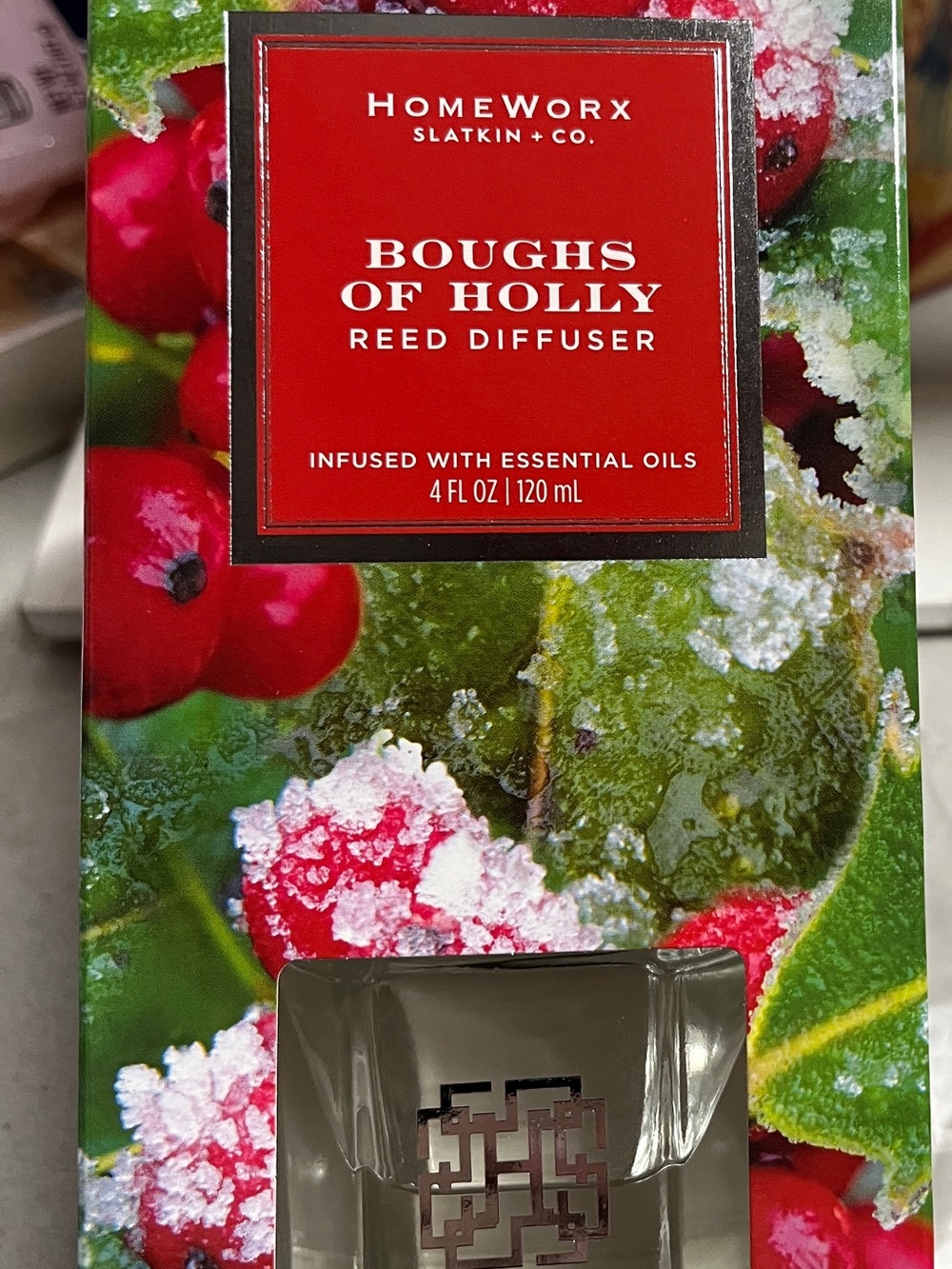 HomeWorx Boughs of Holly Reed Diffuser - Red Holiday Fragrance
